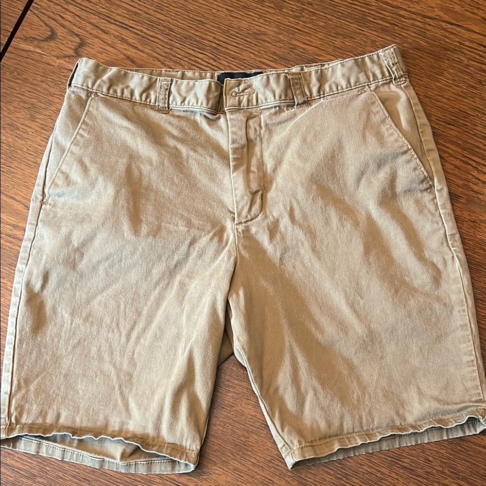 PacSun Tan Flat Front Shorts Versatile Cotton Blend